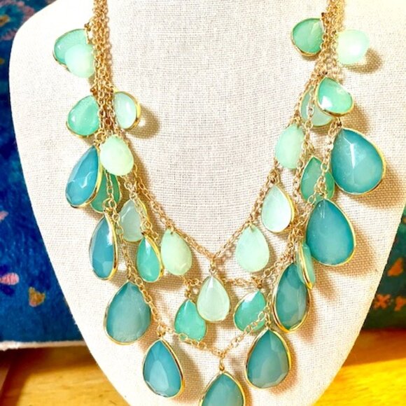Banana Republic Jewelry - Banana Republic Blue Waterfall Multi-Strand Necklace